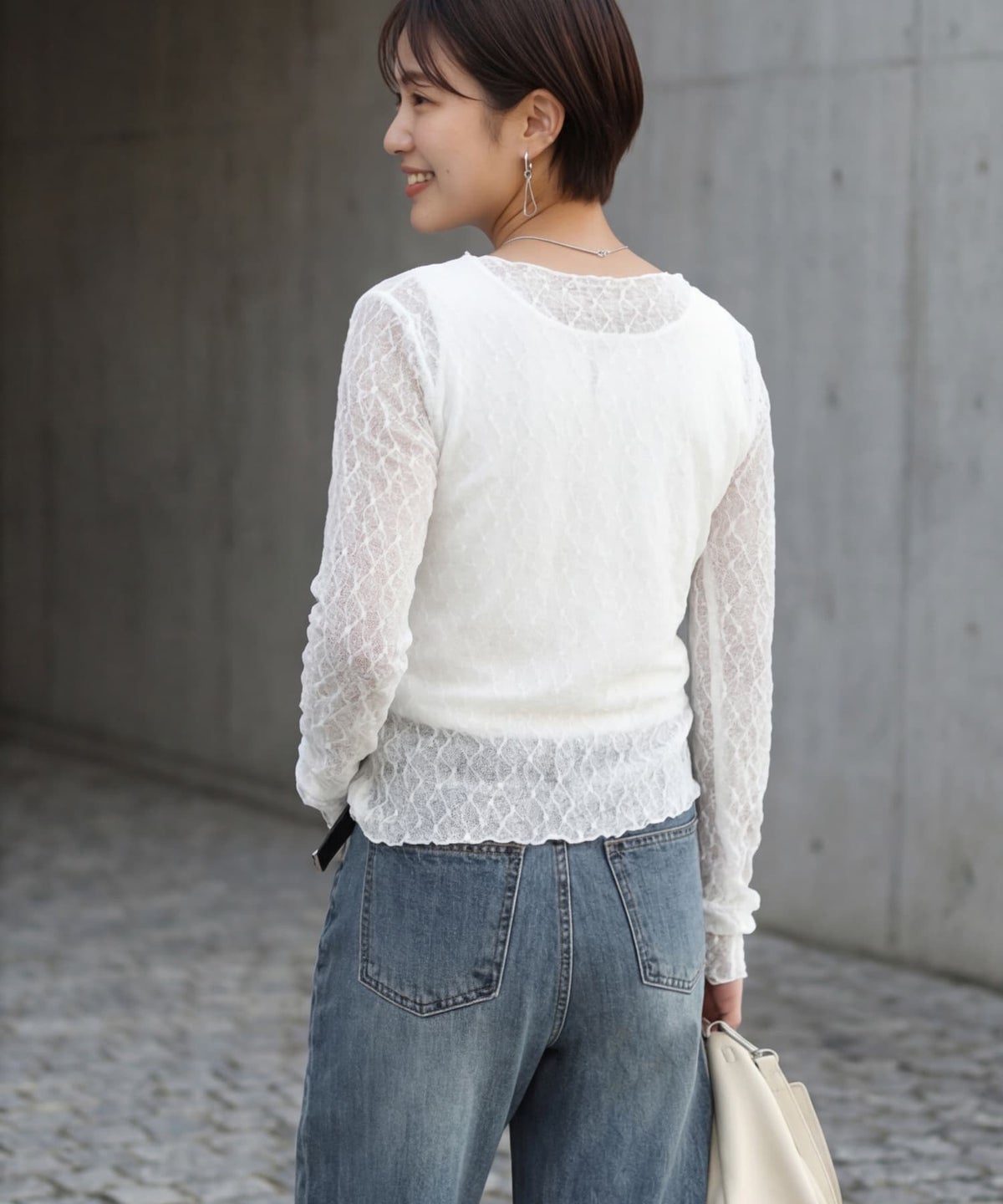 着用イメージ 163cm ホワイト