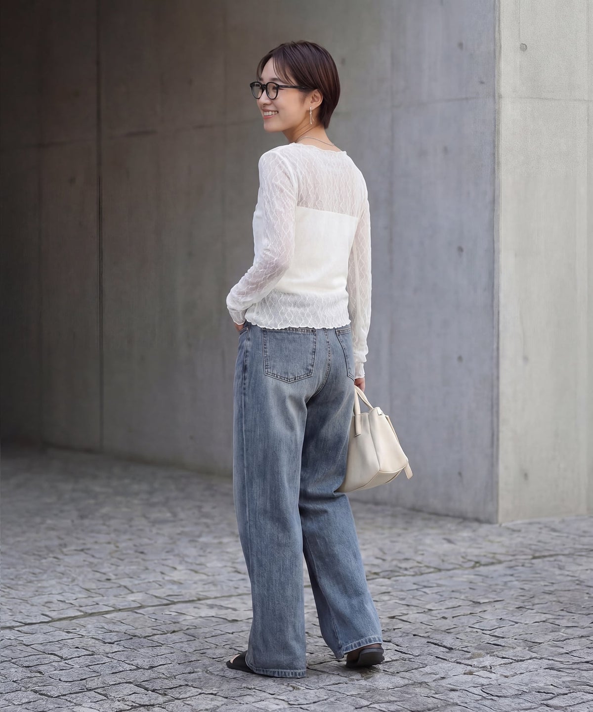 着用イメージ 163cm ホワイト