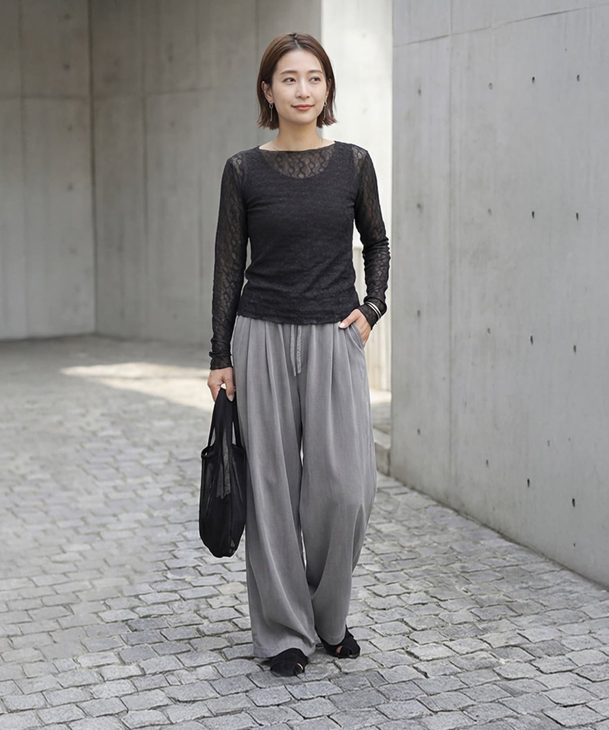 着用イメージ 163cm ブラック