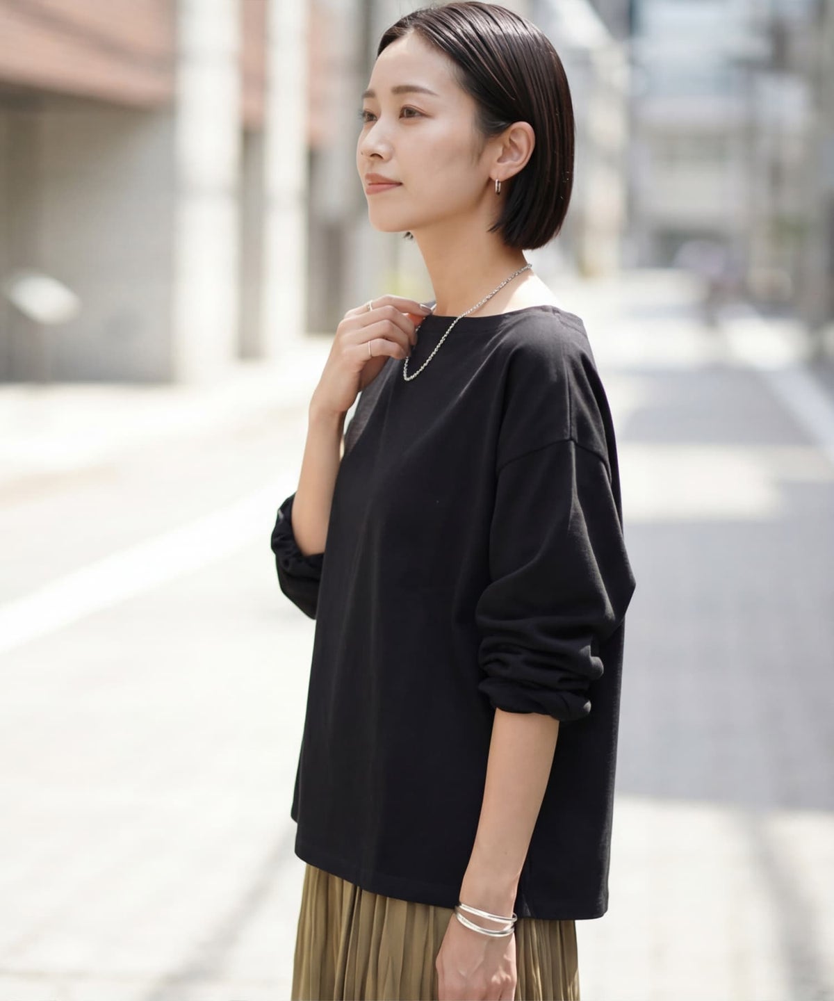 着用イメージ 163cm ブラック