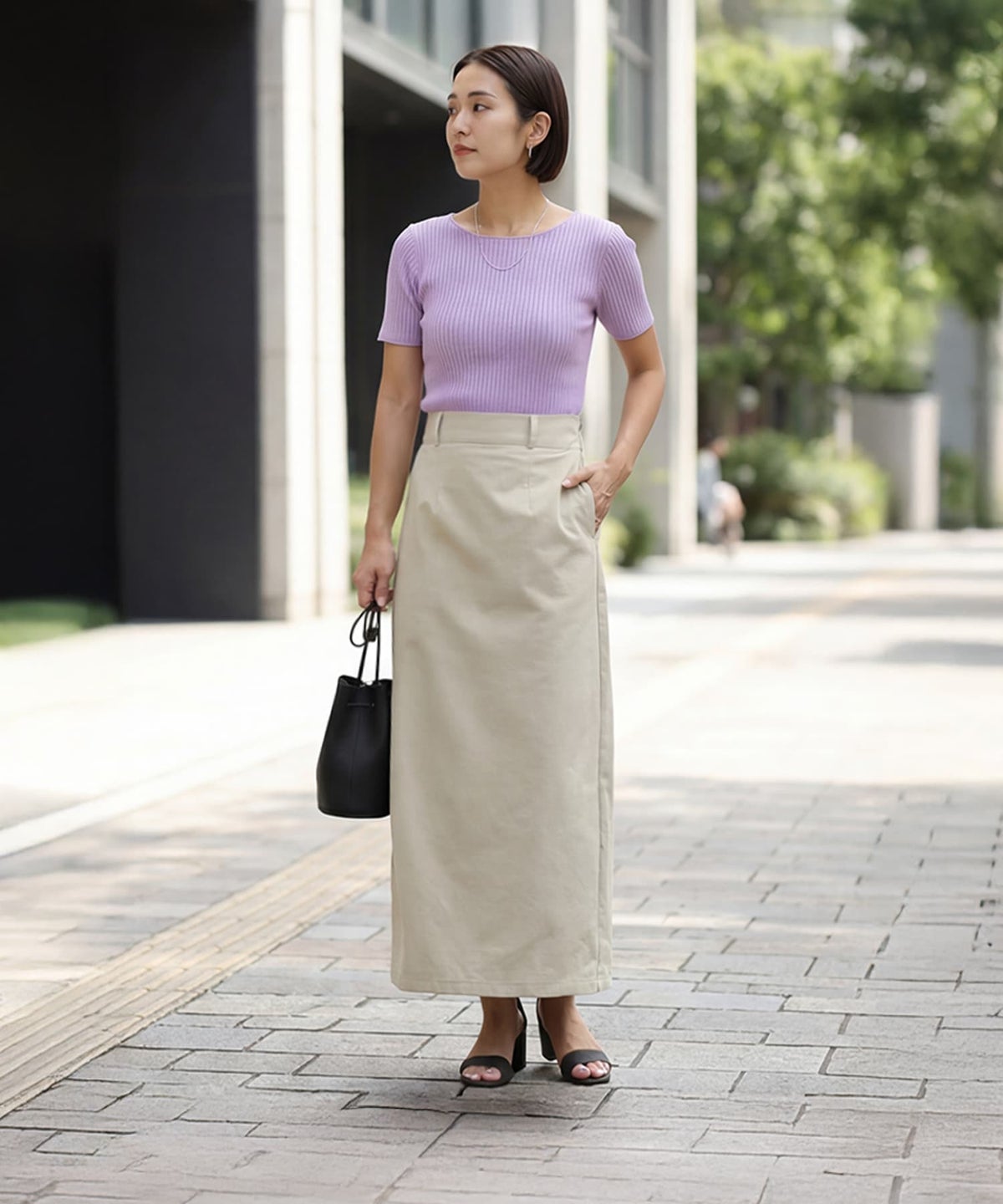 着用イメージ 163cm ベージュ