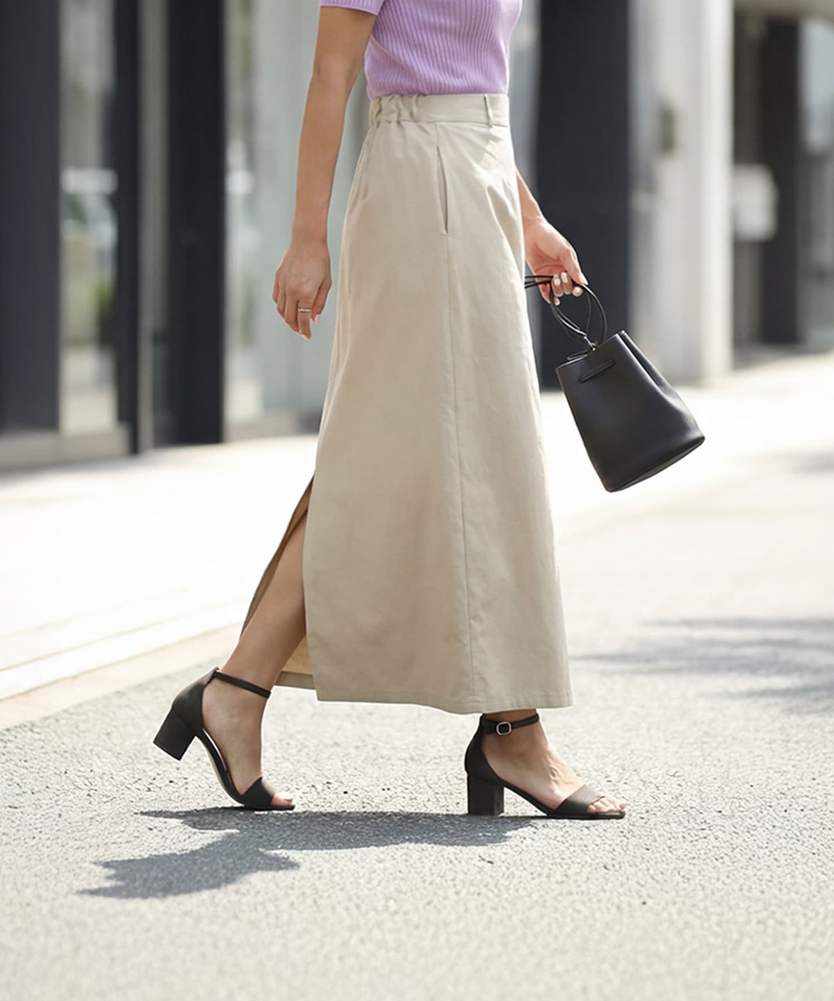 着用イメージ 163cm ベージュ