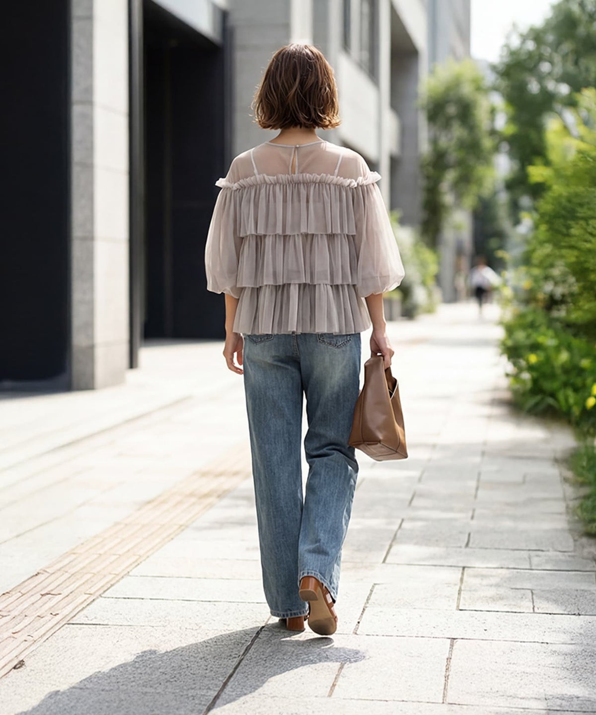 着用イメージ 163cm グレージュ