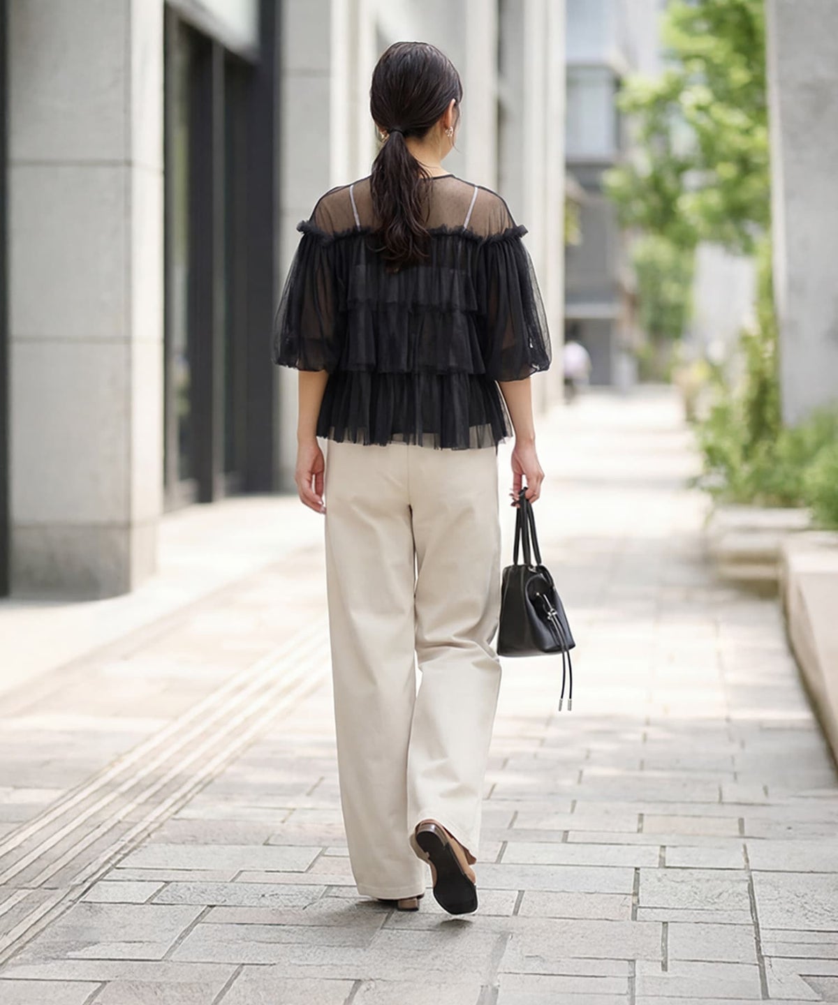 着用イメージ 163cm ブラックドット