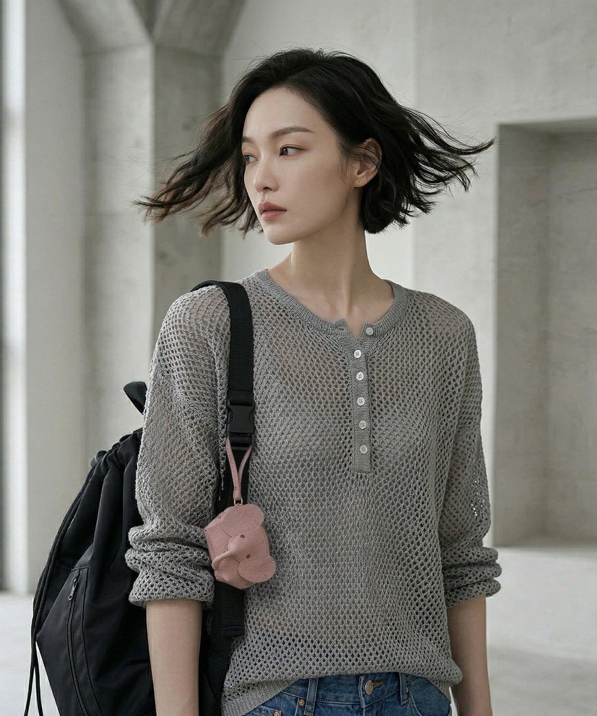 着用イメージ 170cm グレー