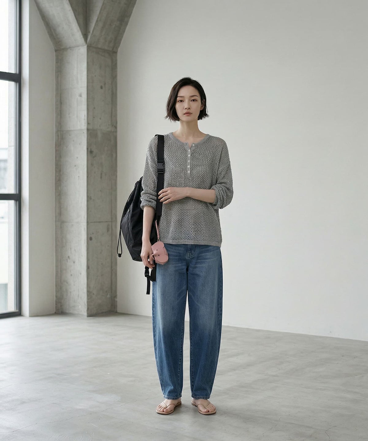 着用イメージ 170cm グレー