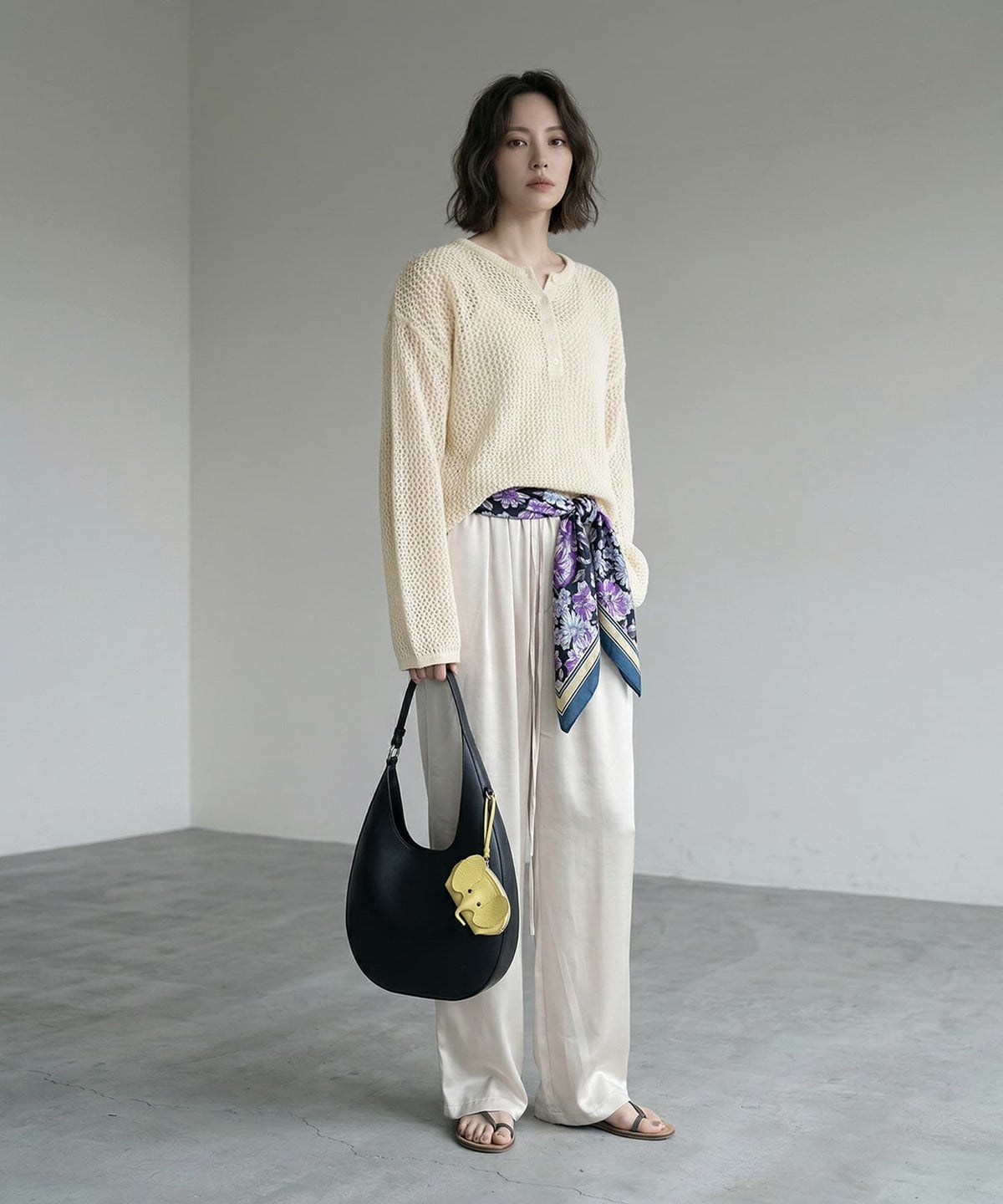 着用イメージ 170cm オフホワイト