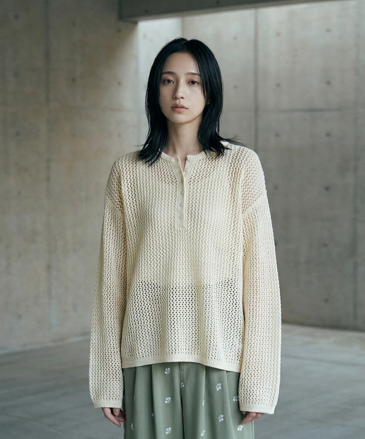 着用イメージ 170cm オフホワイト