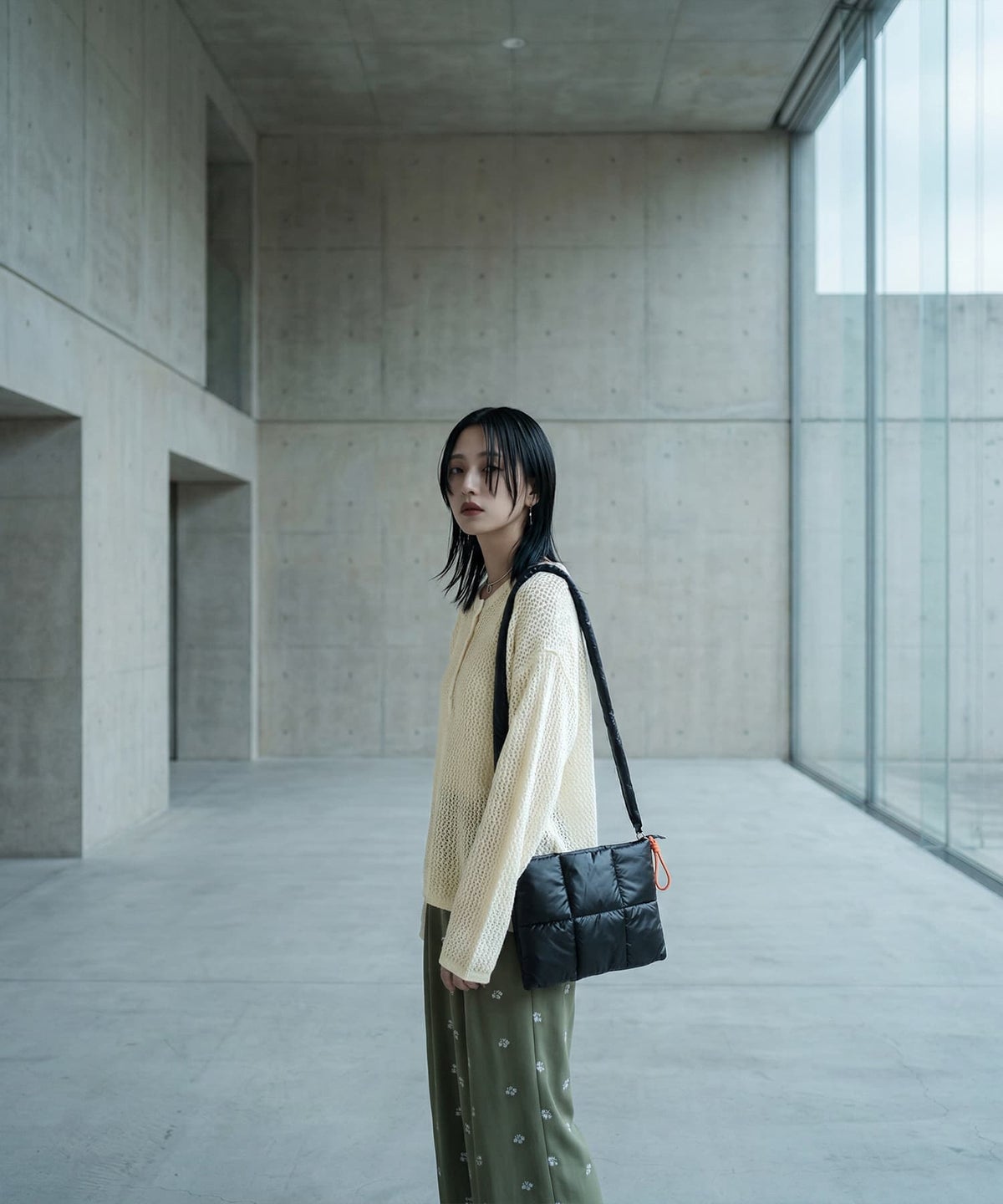 着用イメージ 170cm オフホワイト