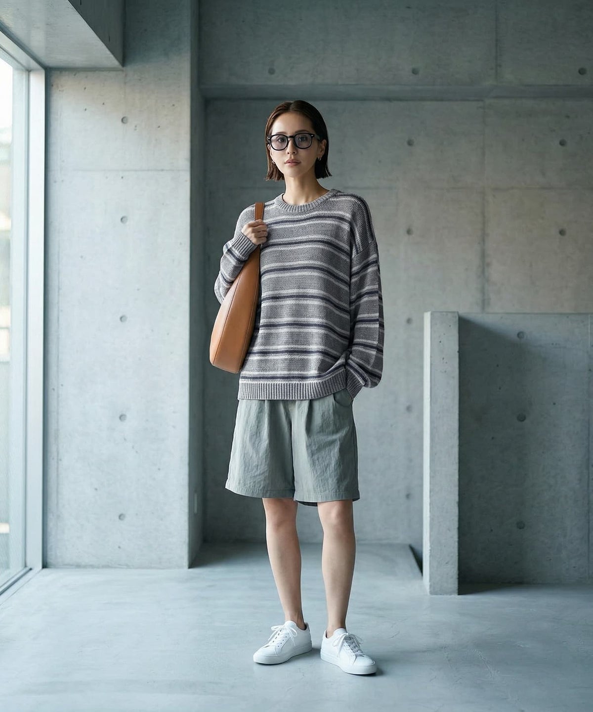 着用イメージ 169cm グレー