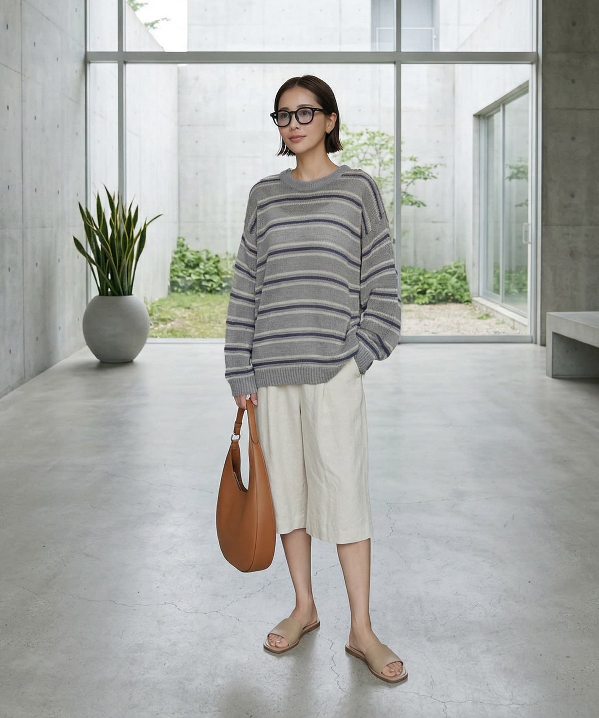 着用イメージ 169cm グレー