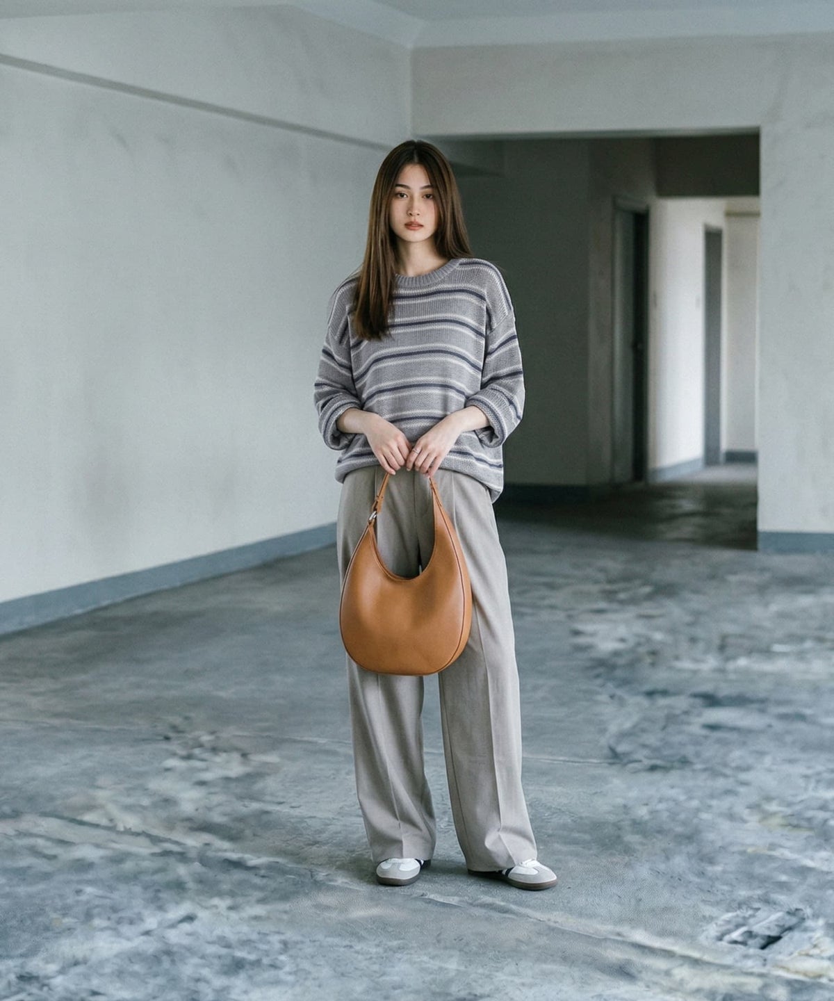 着用イメージ 170cm グレー