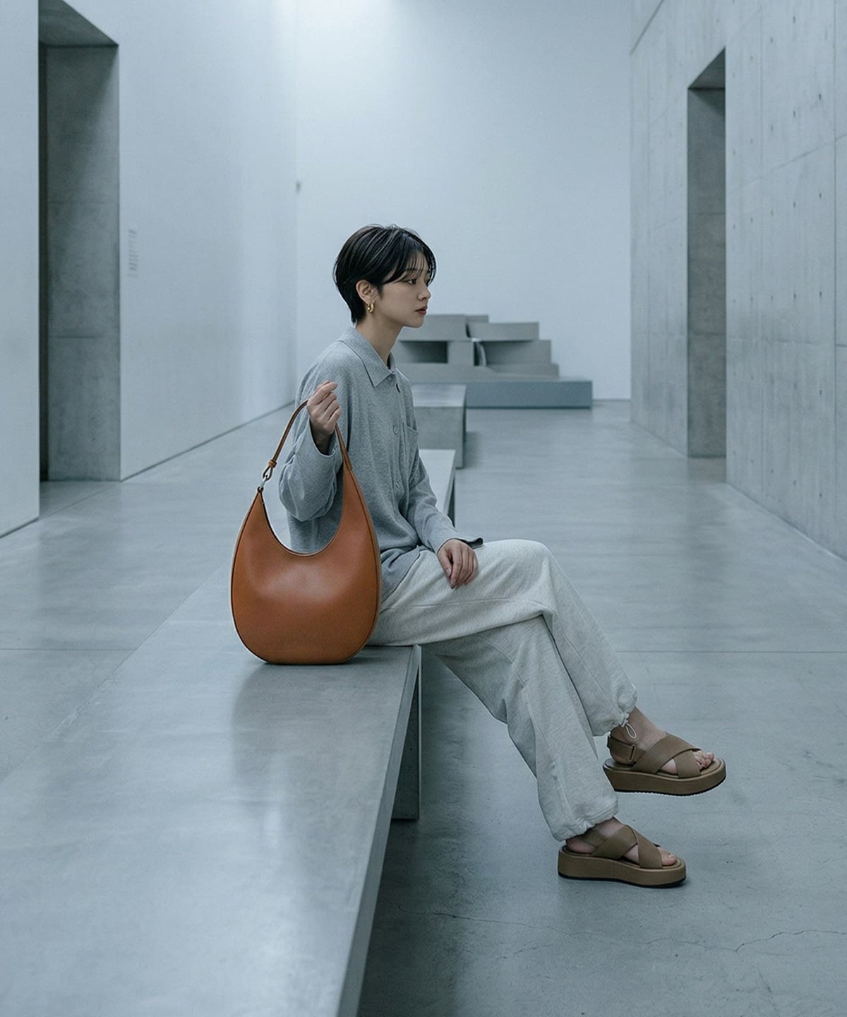 着用イメージ 165cm ブラウン