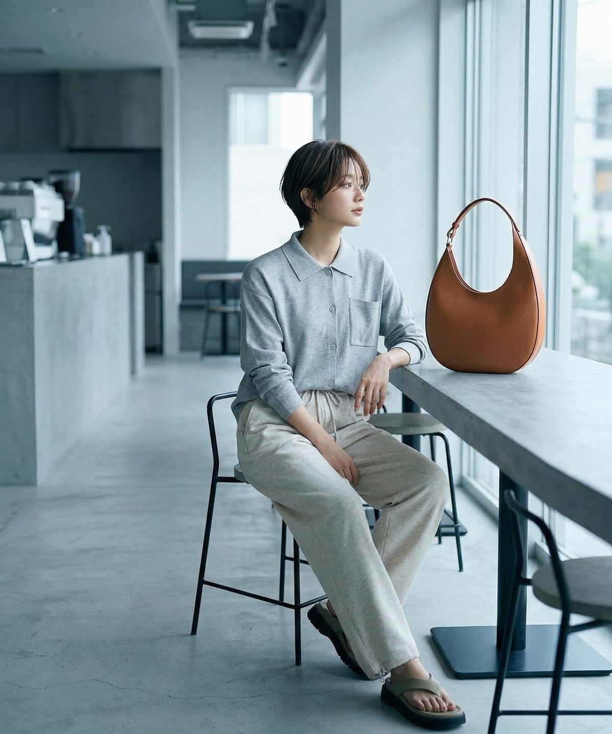 着用イメージ 165cm ブラウン