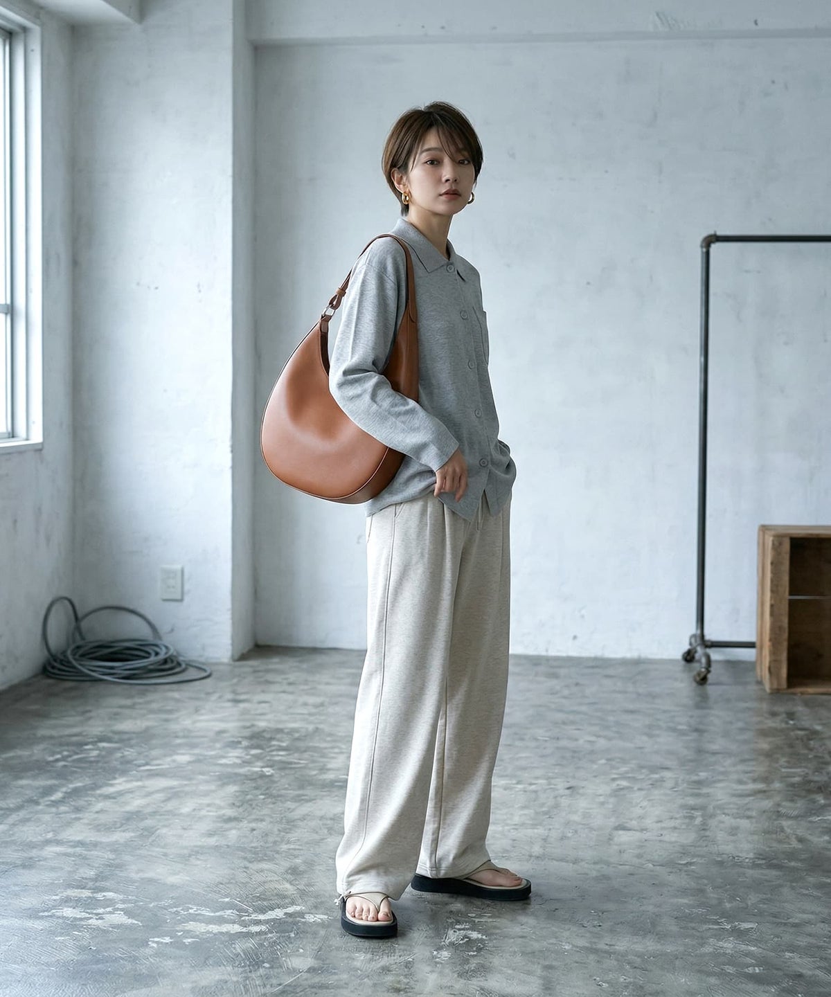 着用イメージ 165cm ブラウン