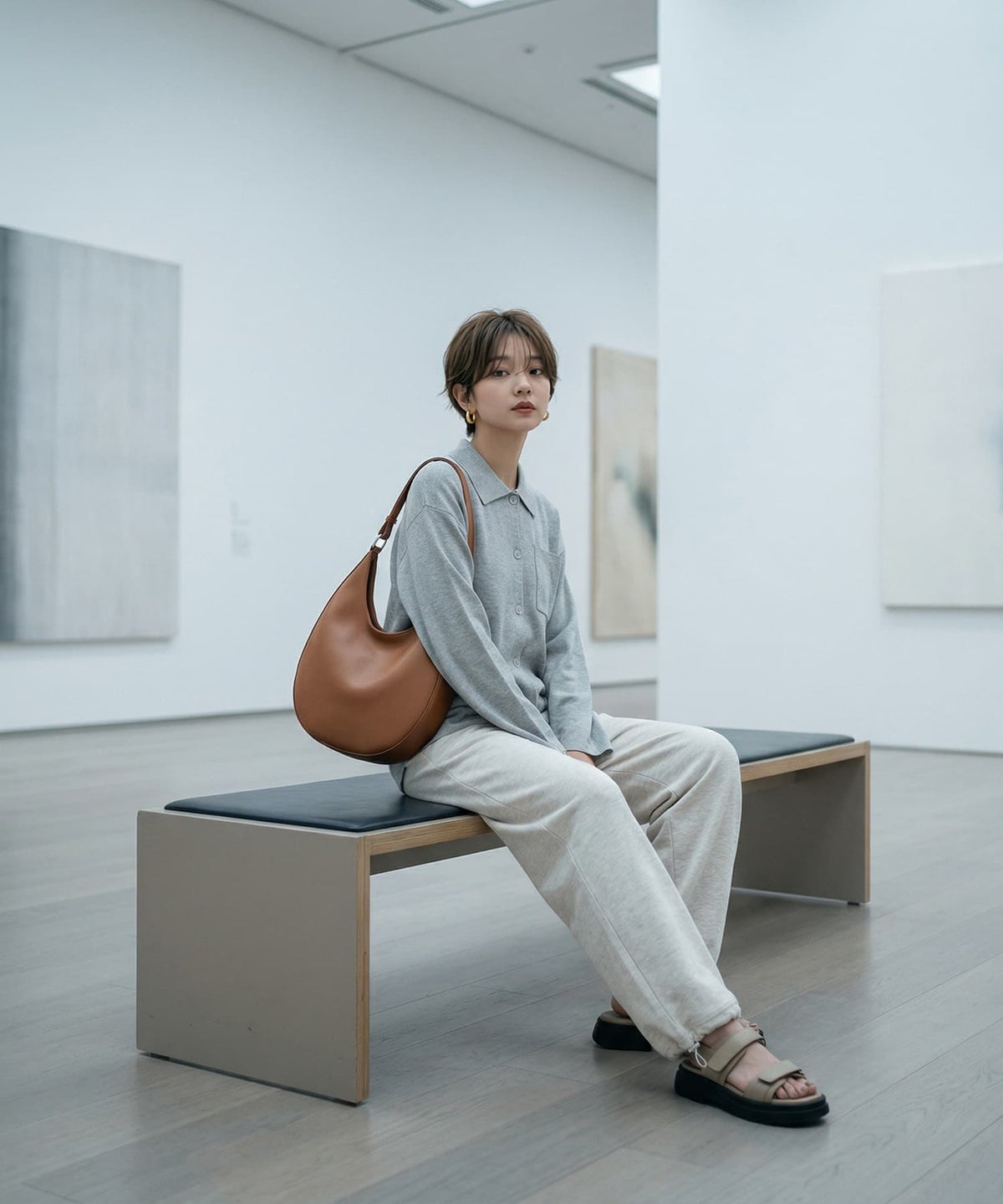 着用イメージ 165cm ブラウン