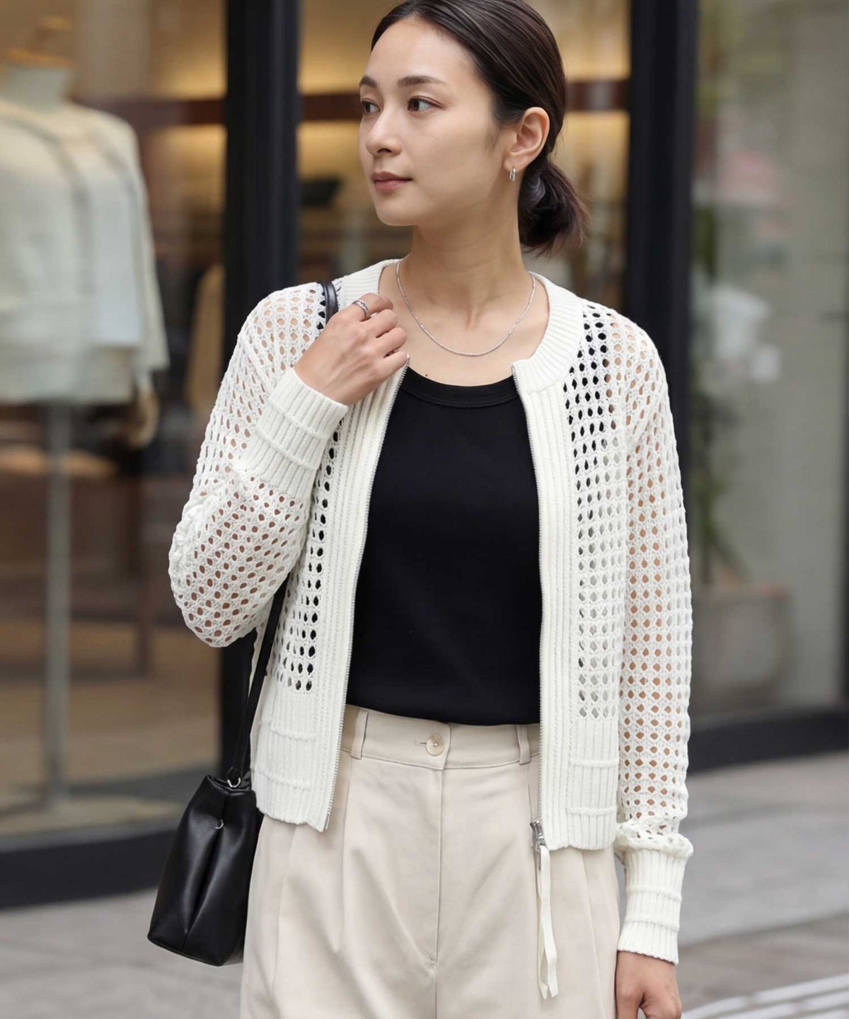 着用イメージ 163cm ホワイト