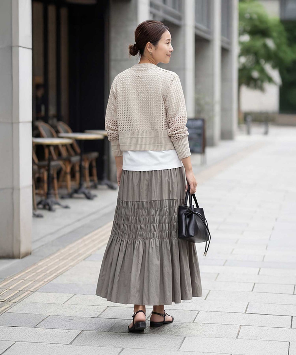 着用イメージ 163cm ベージュ