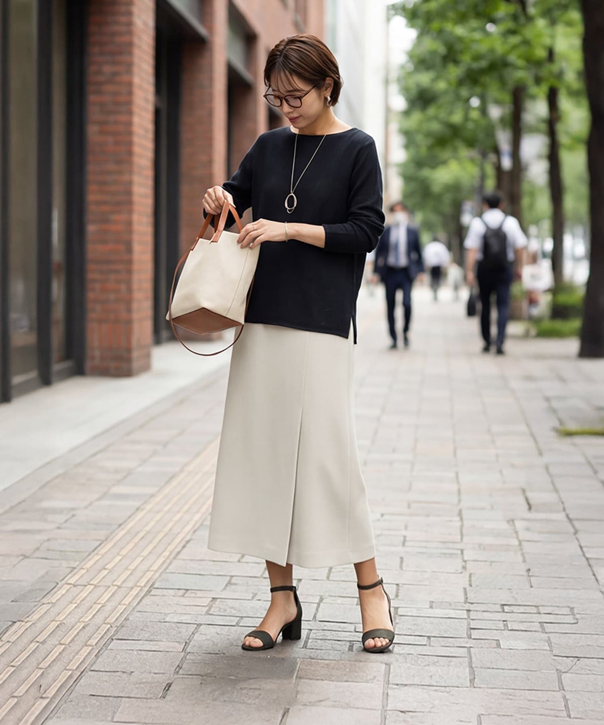 着用イメージ 163cm ライトグレージュ