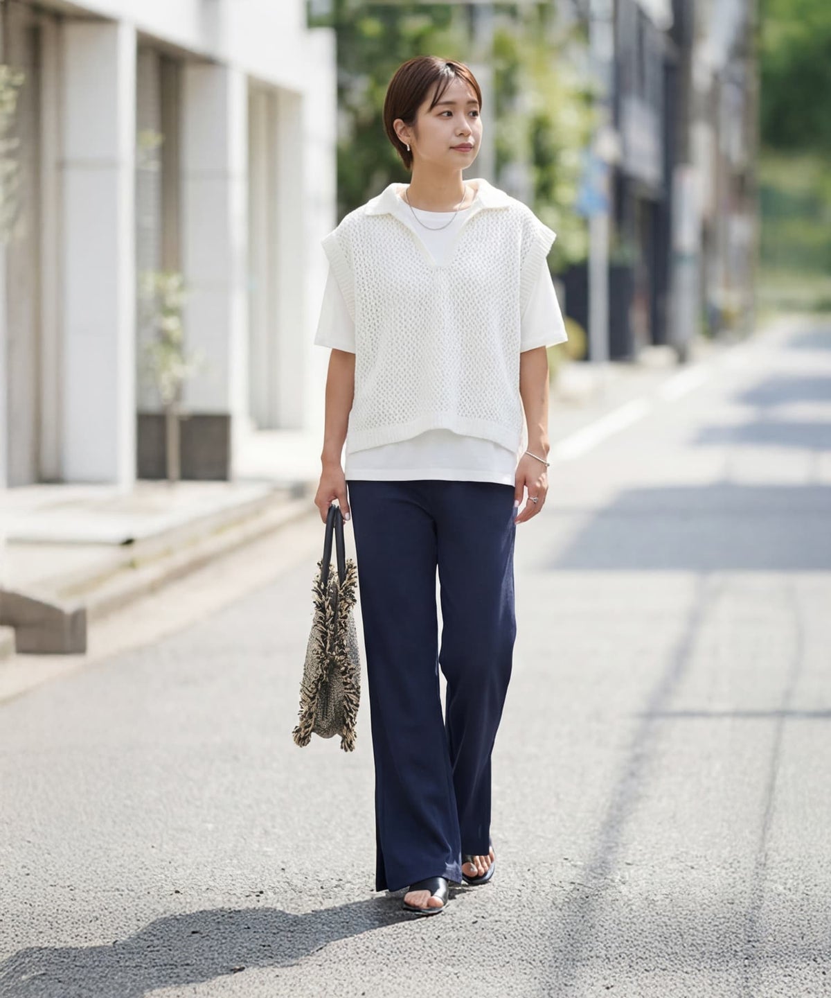 着用イメージ 163cm ホワイト