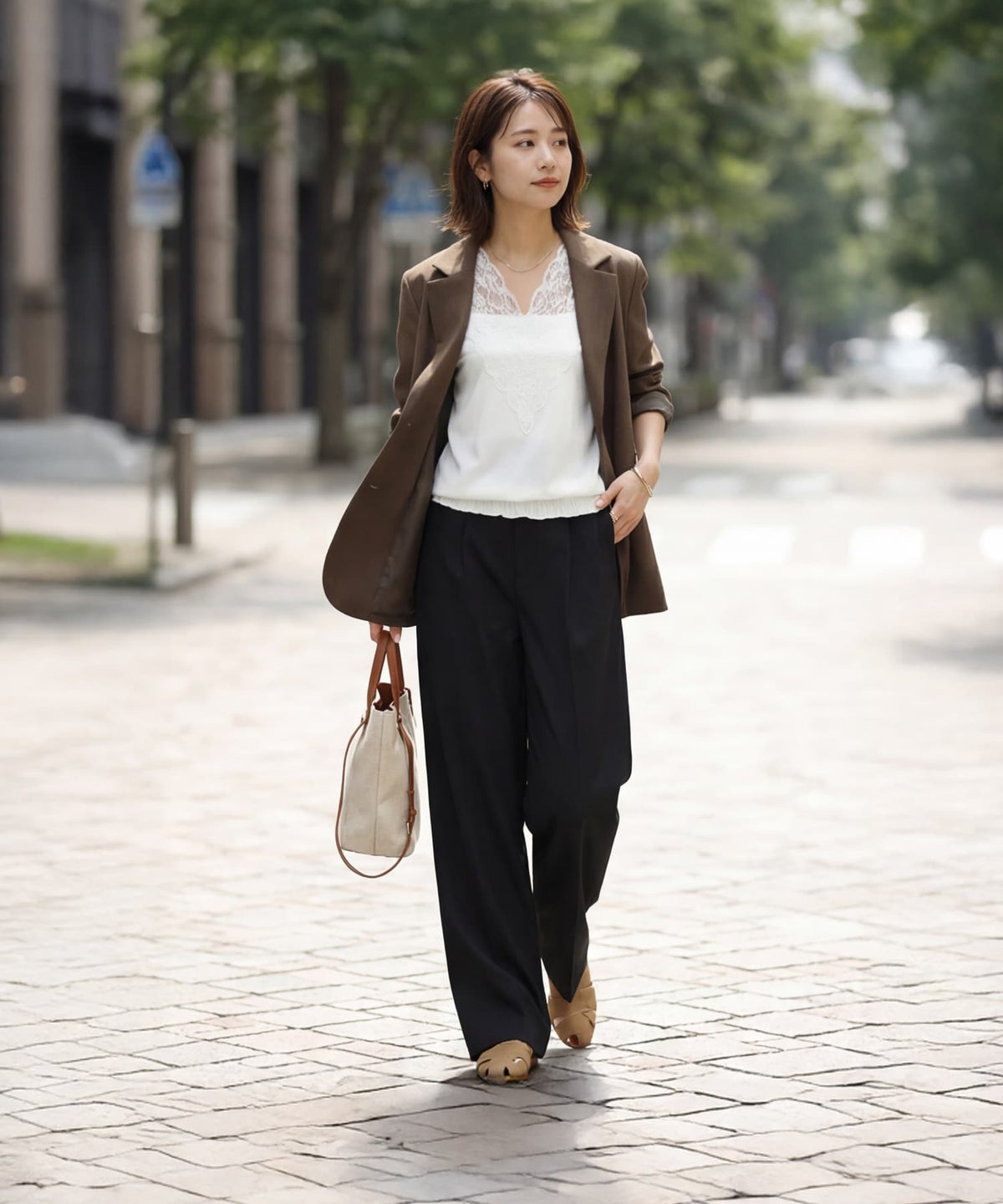 着用イメージ 163cm ホワイト