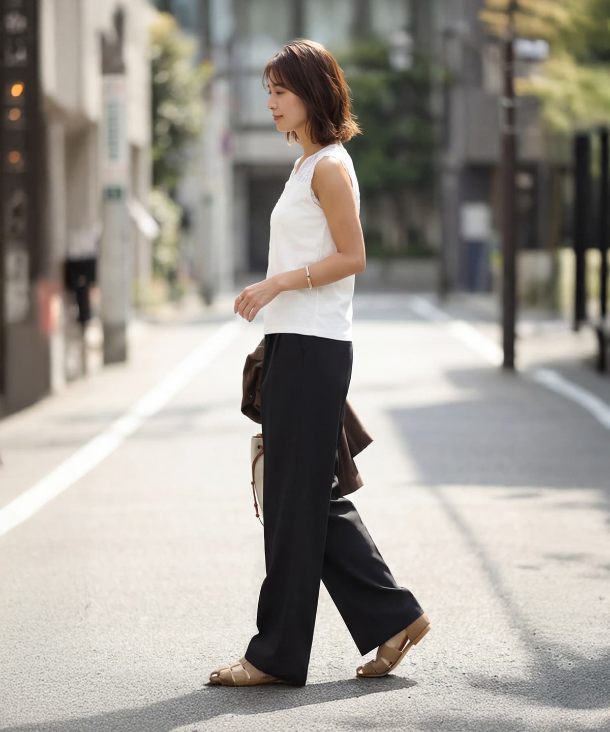 着用イメージ 163cm ホワイト