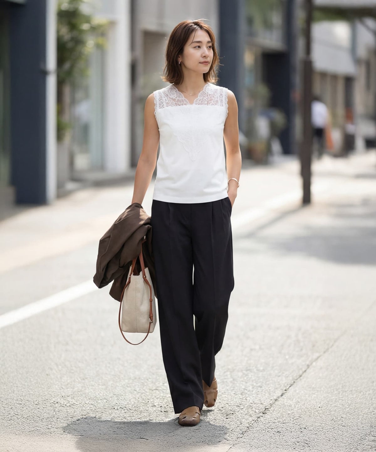 着用イメージ 163cm ホワイト