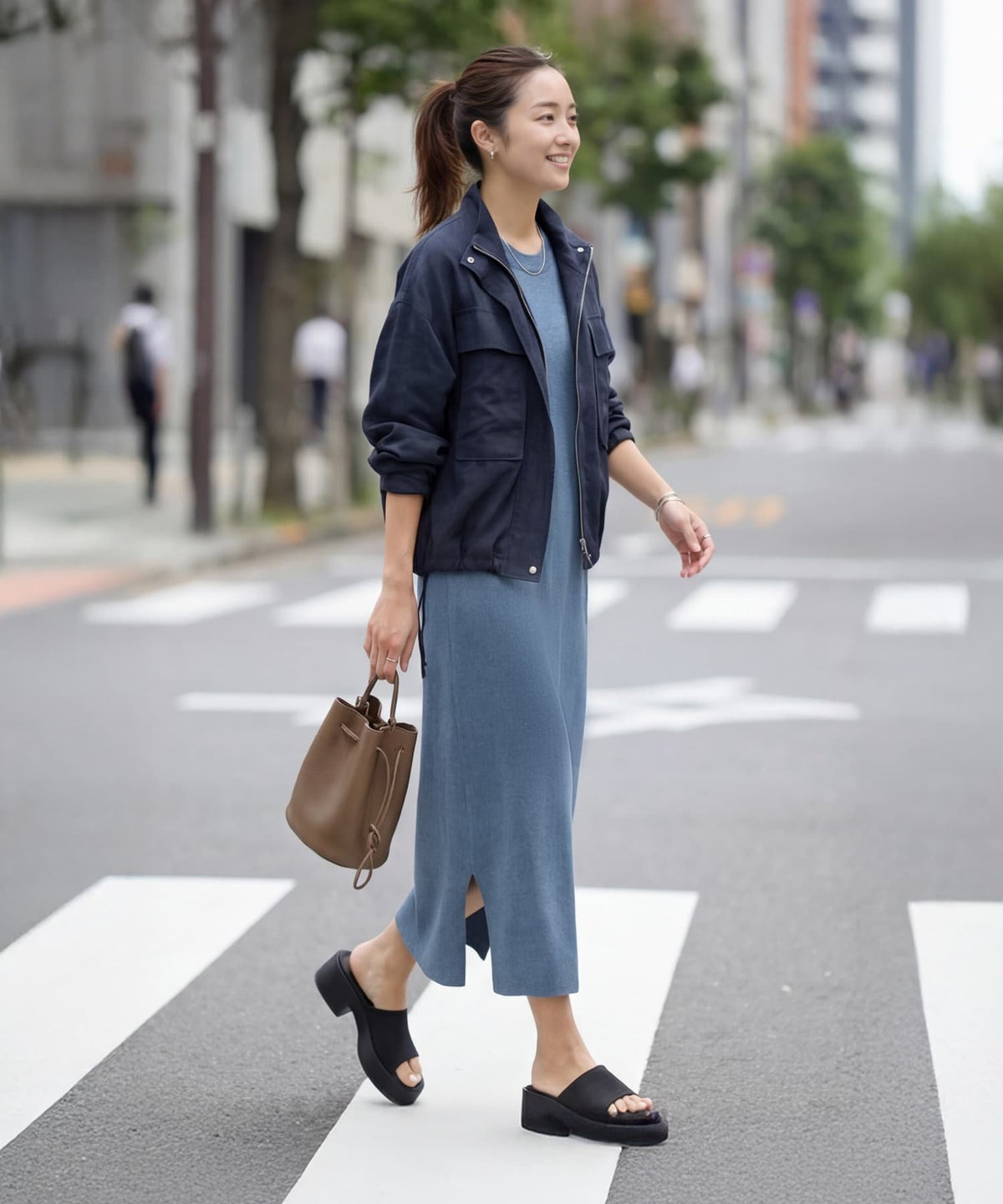 着用イメージ 163cm ネイビー