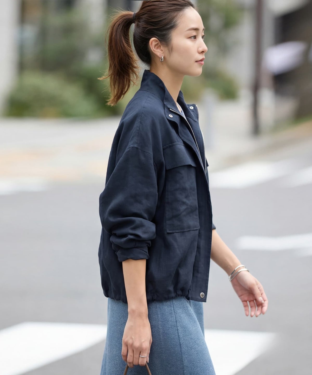 着用イメージ 163cm ネイビー