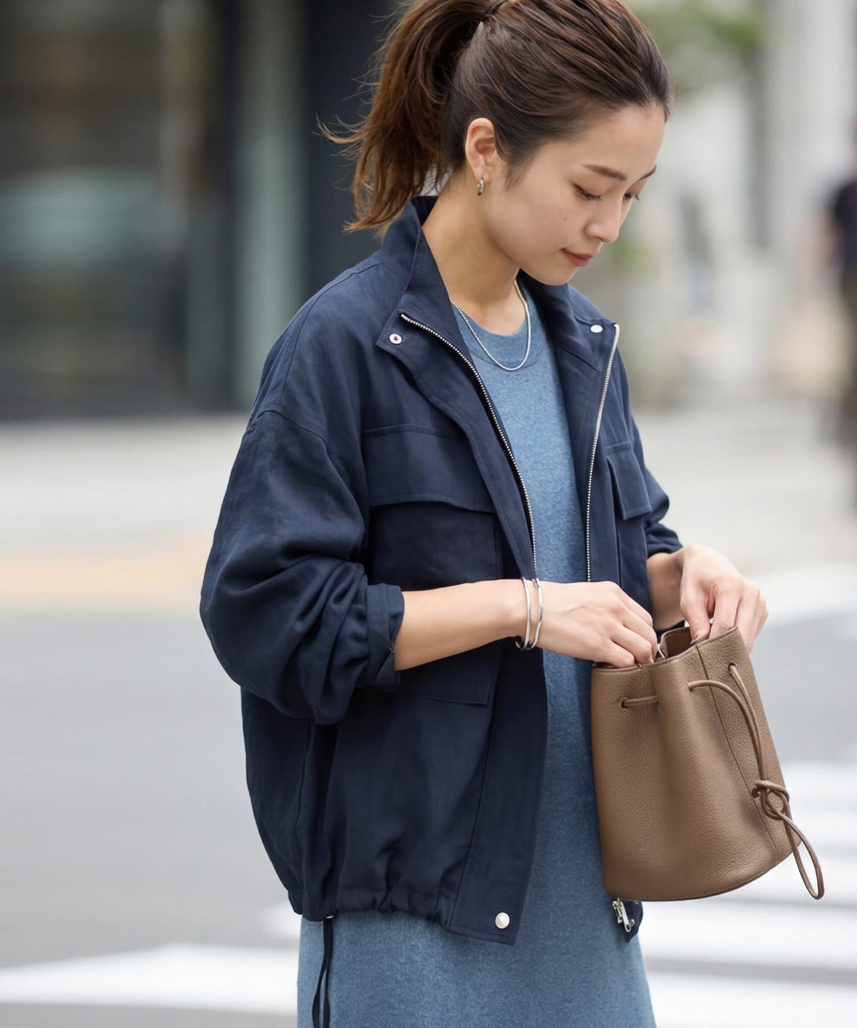 着用イメージ 163cm ネイビー