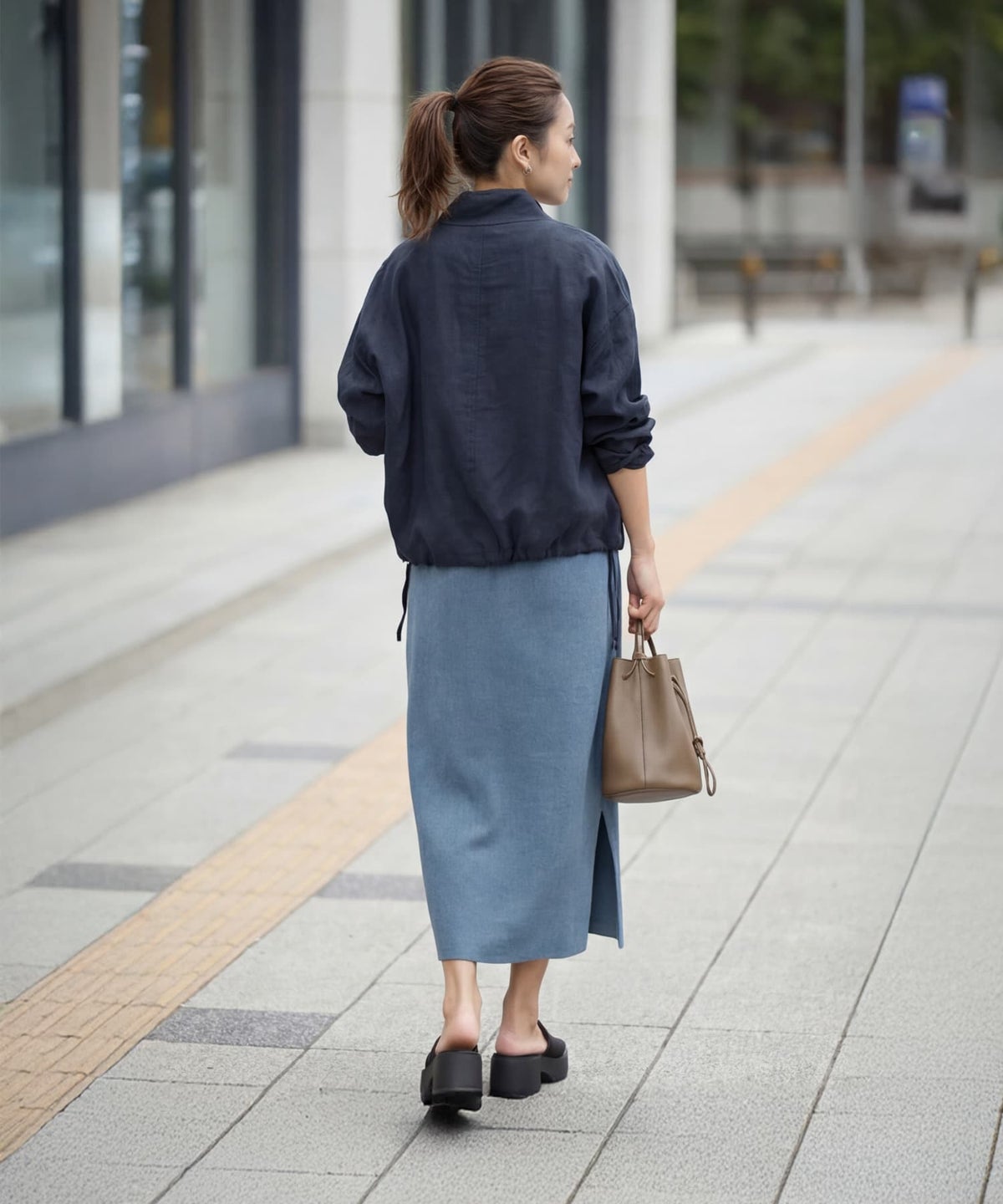 着用イメージ 163cm ネイビー