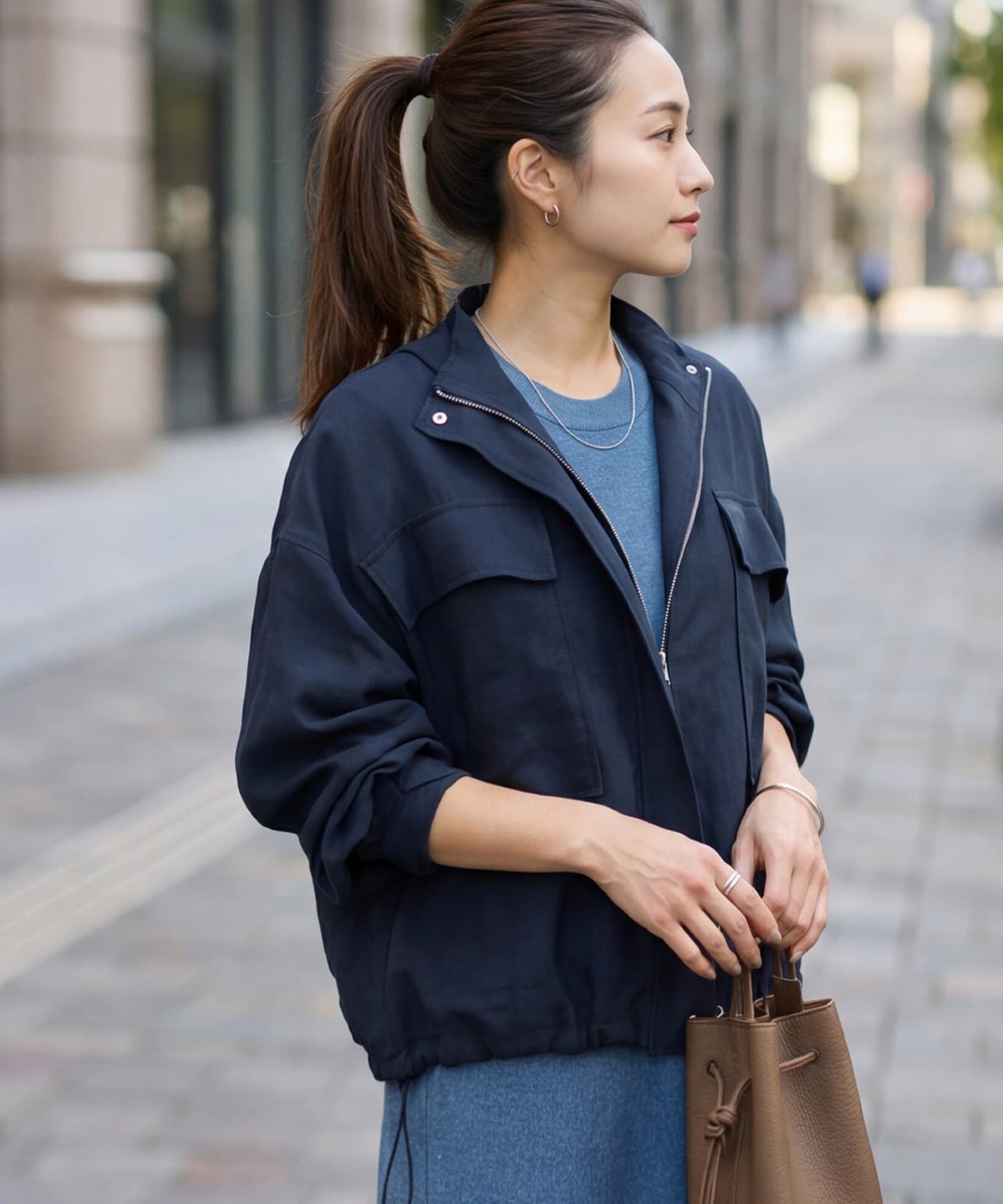 着用イメージ 163cm ネイビー