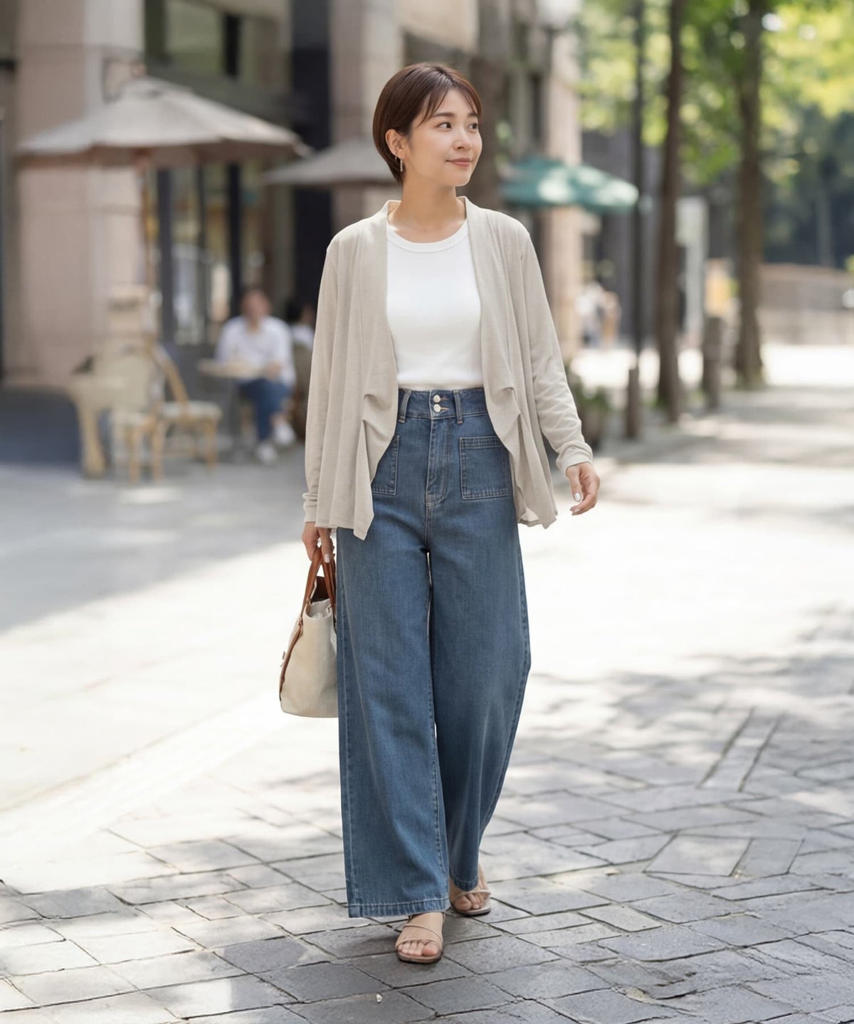 着用イメージ 163cm ライトベージュ