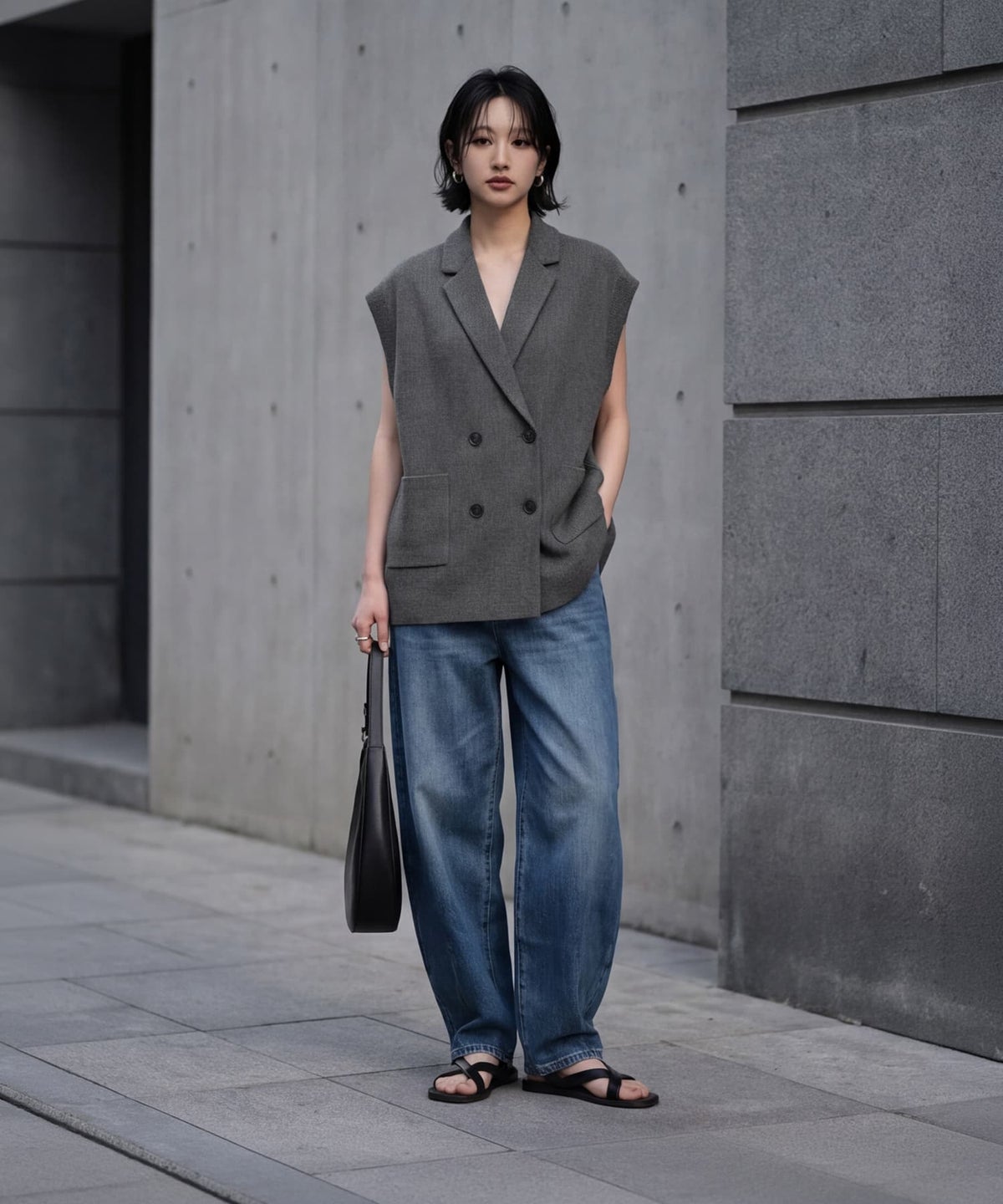 着用イメージ 170cm グレー