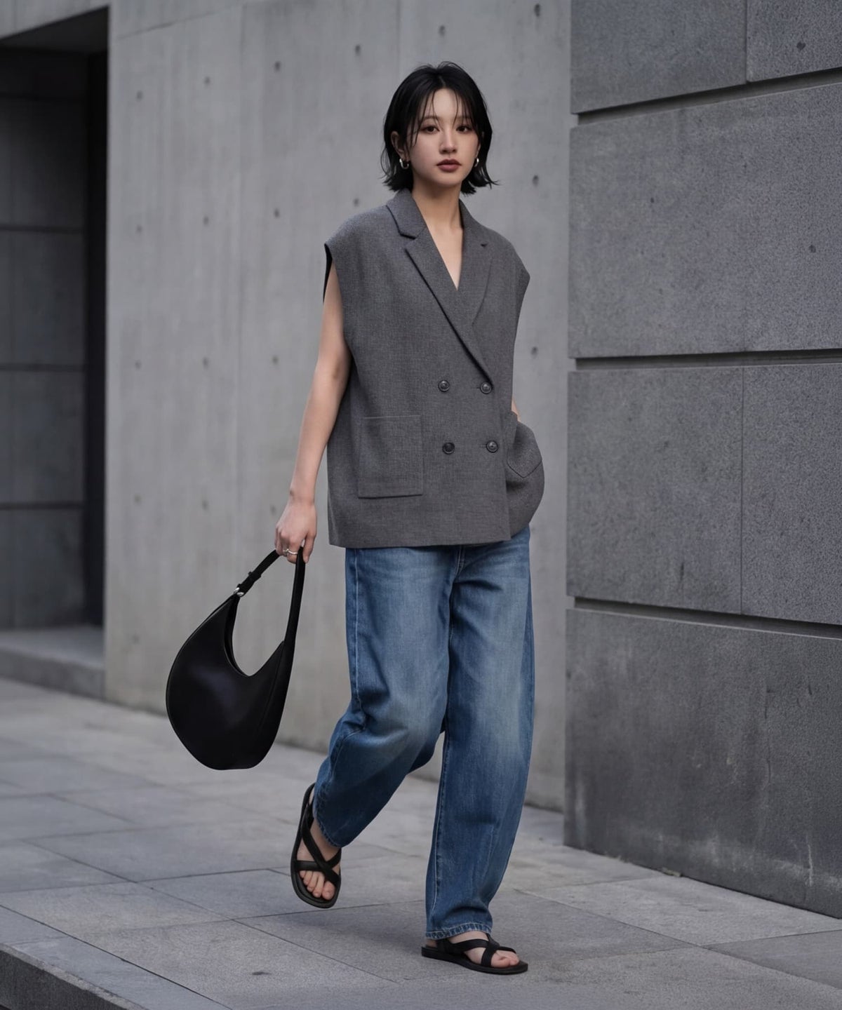 着用イメージ 170cm グレー