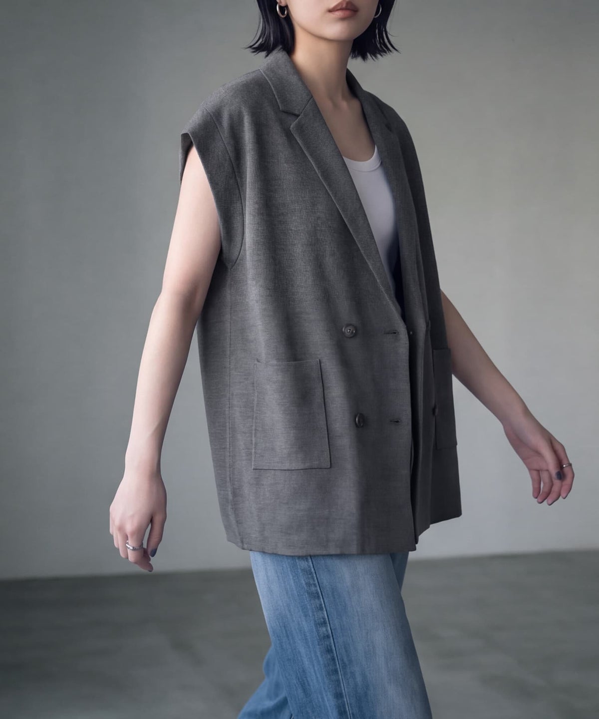 着用イメージ 170cm グレー