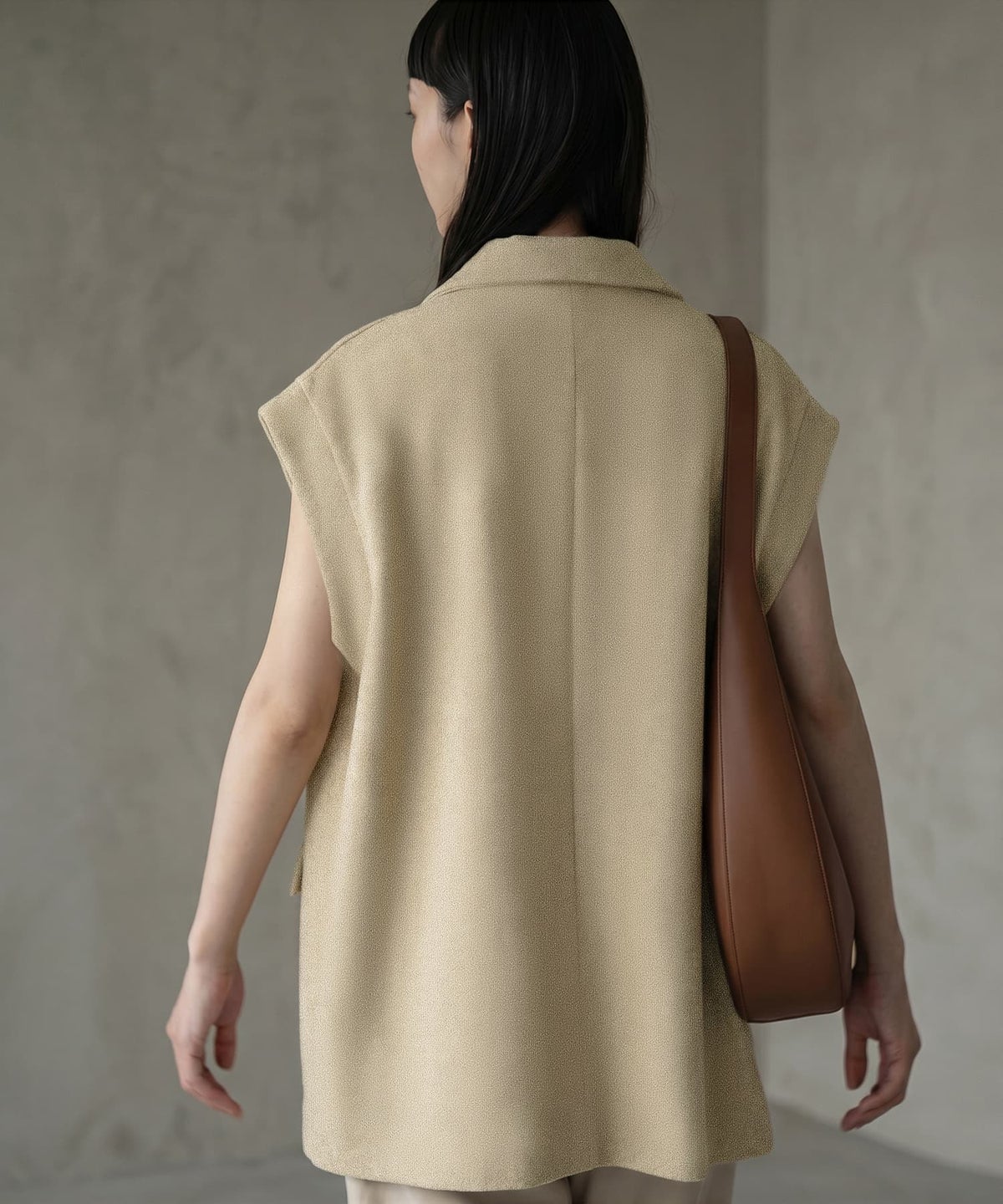 着用イメージ 170cm ベージュ