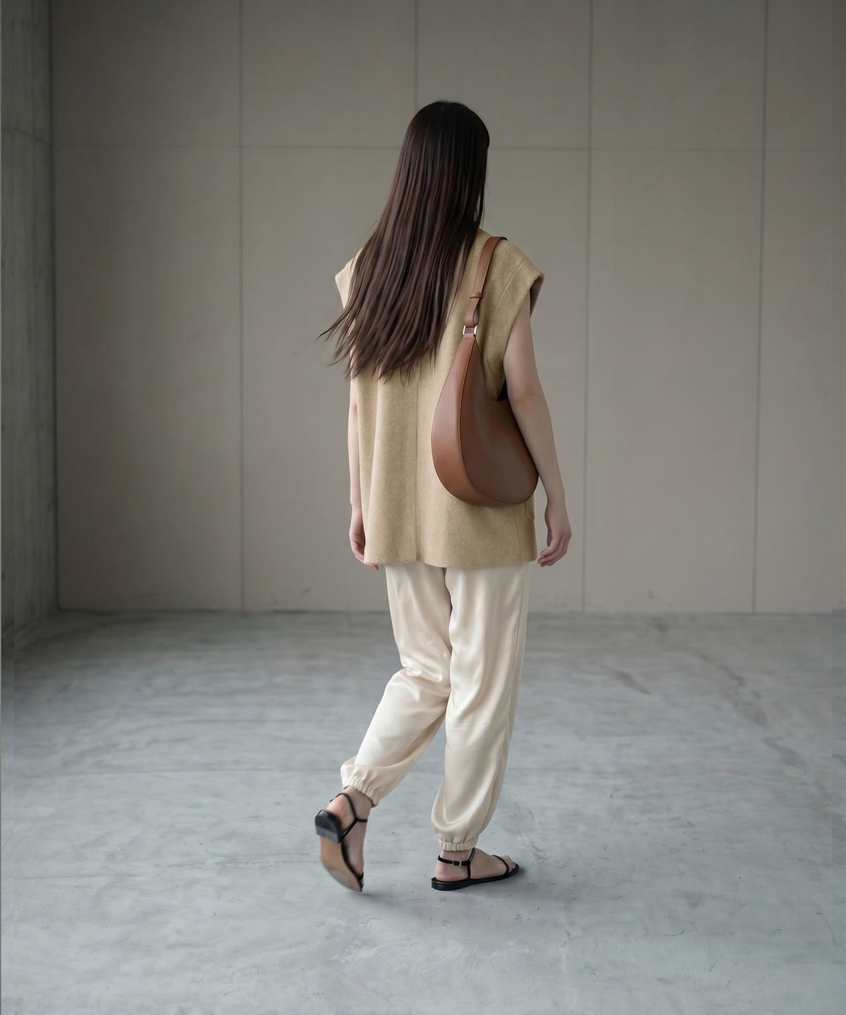 着用イメージ 170cm ベージュ