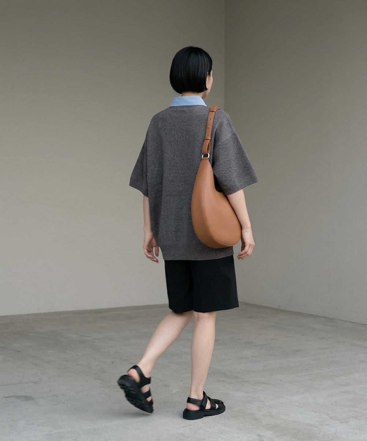 着用イメージ 170cm 杢グレー