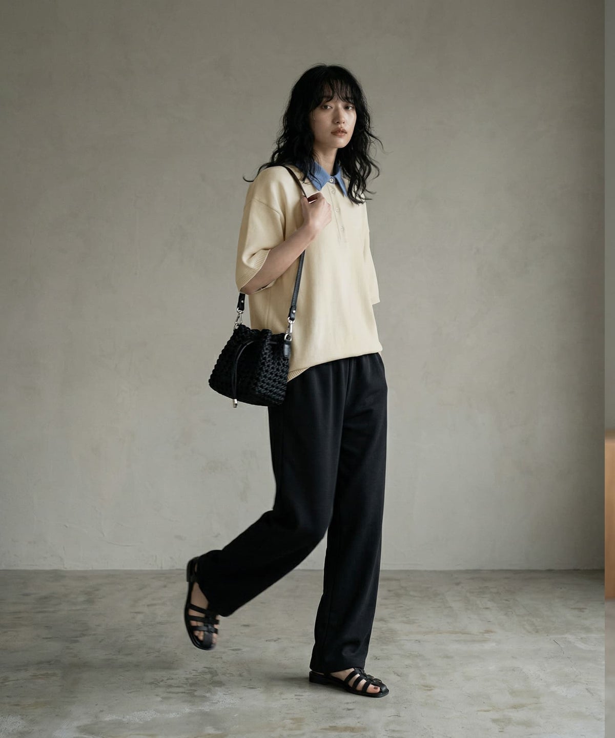 着用イメージ 170cm アイボリー