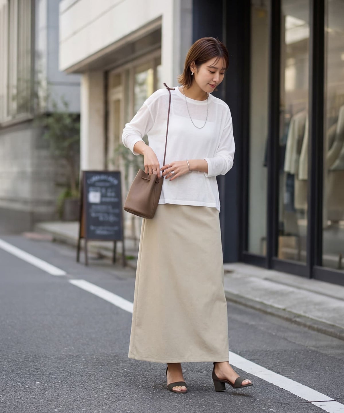 着用イメージ 163cm ホワイト