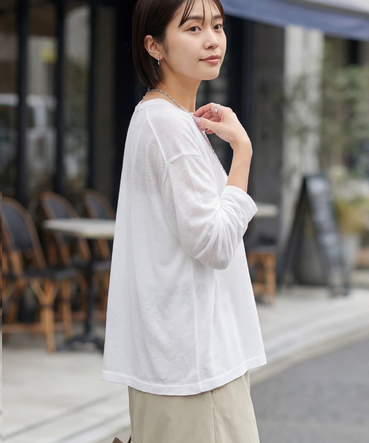 着用イメージ 163cm ホワイト