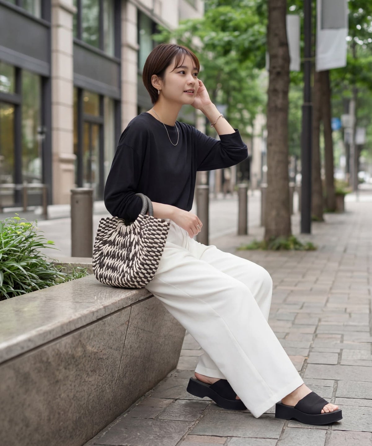 着用イメージ 163cm ブラック