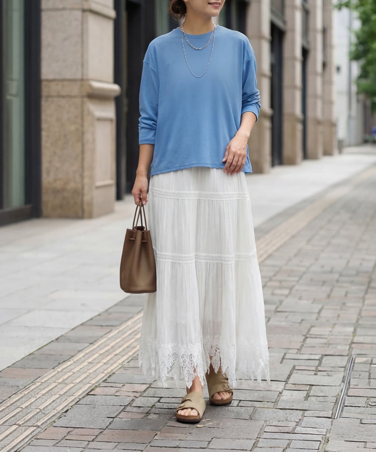 着用イメージ 163cm ブルー