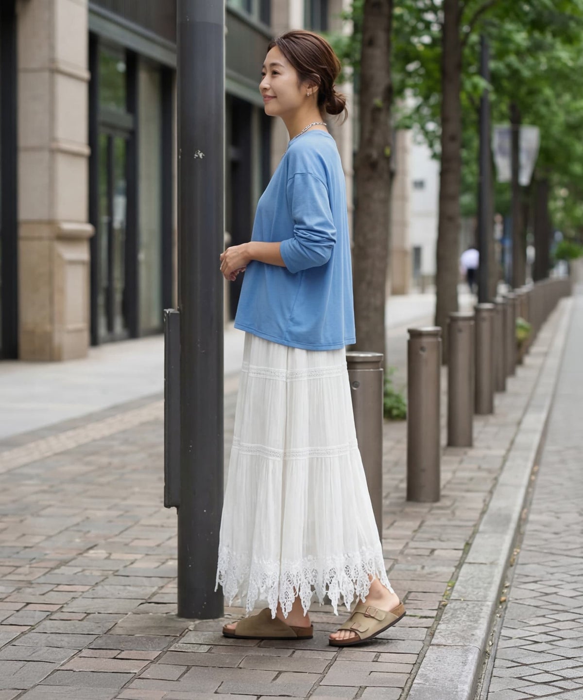 着用イメージ 163cm ブルー