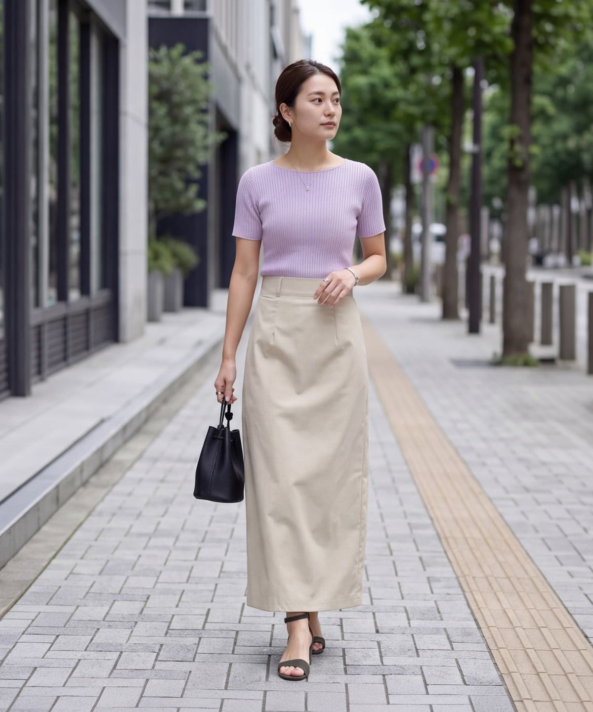 着用イメージ 163cm ライラック