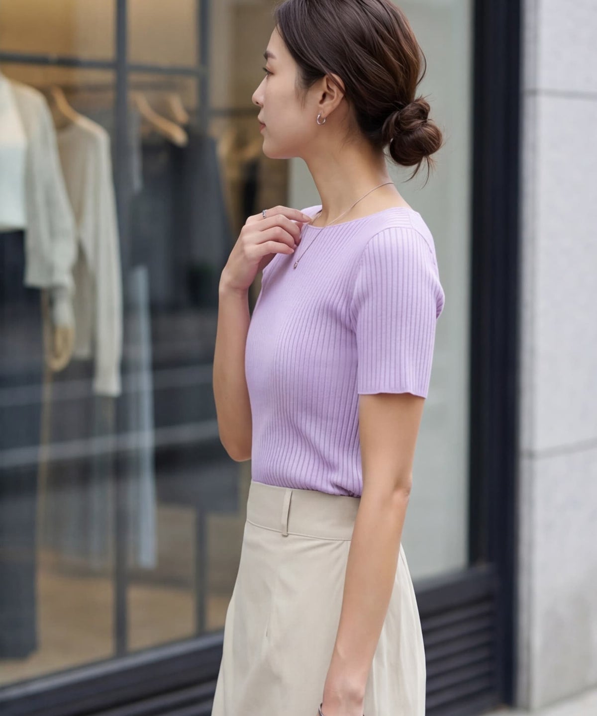 着用イメージ 163cm ライラック