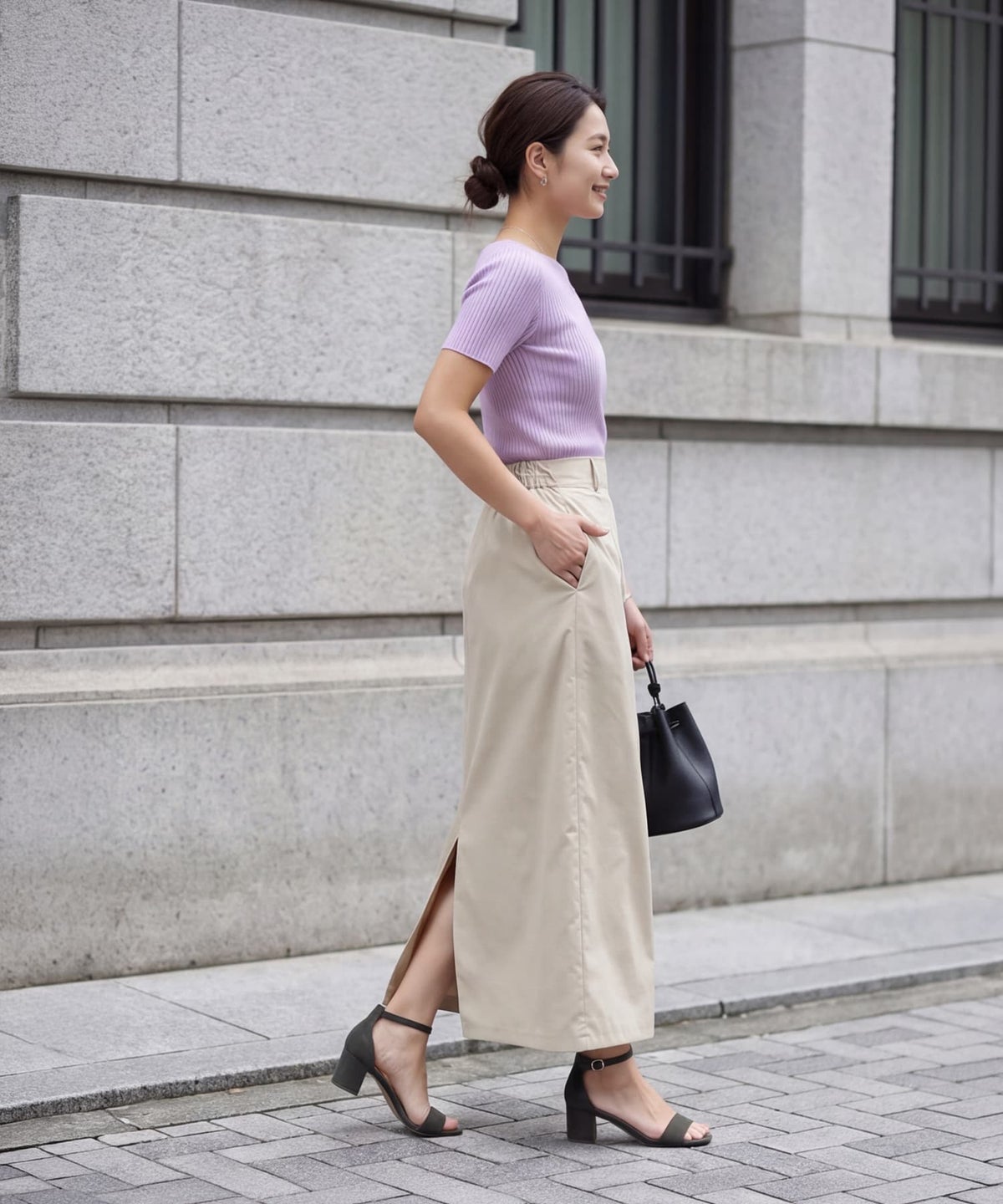 着用イメージ 163cm ライラック