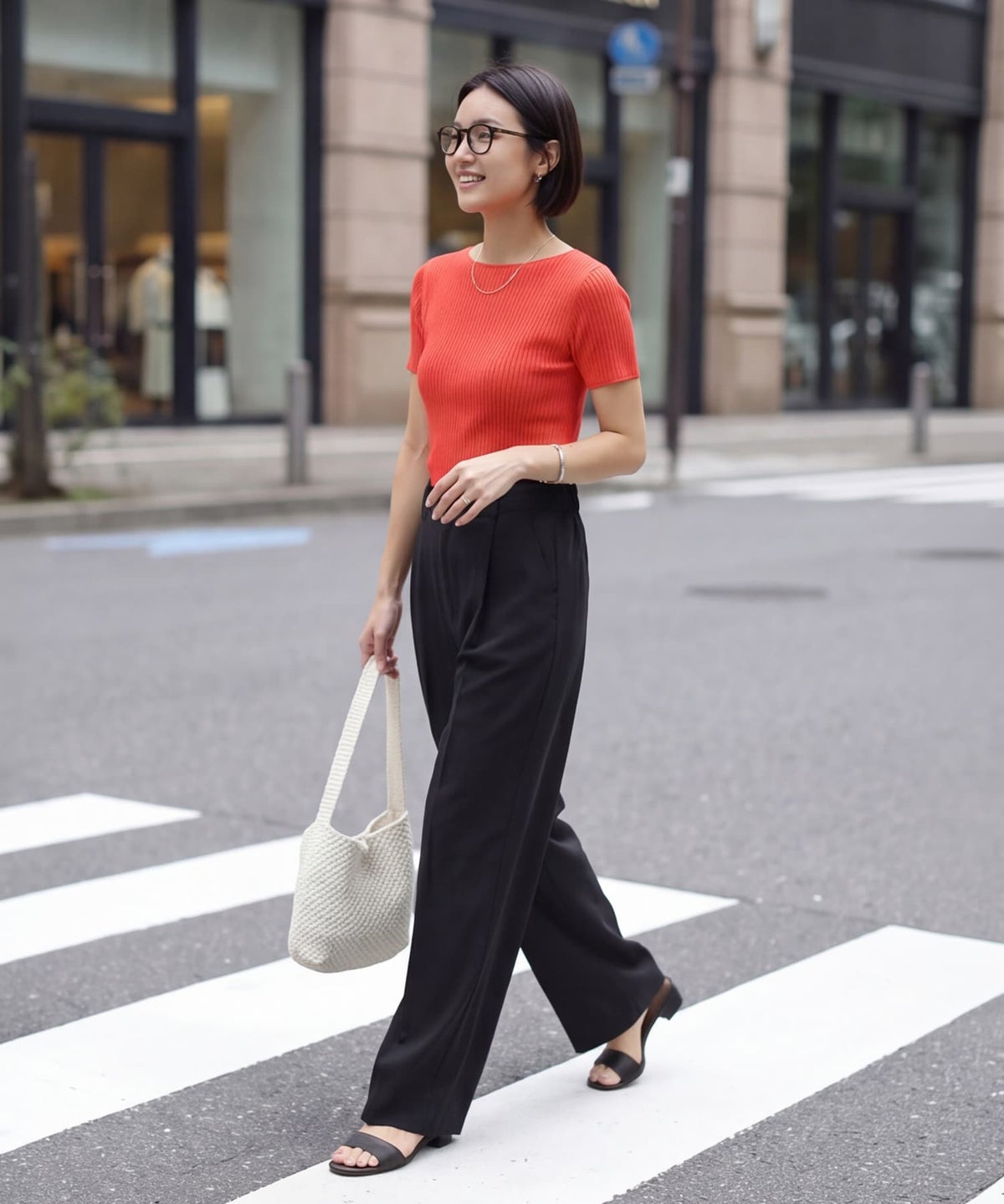 着用イメージ 163cm コーラルレッド