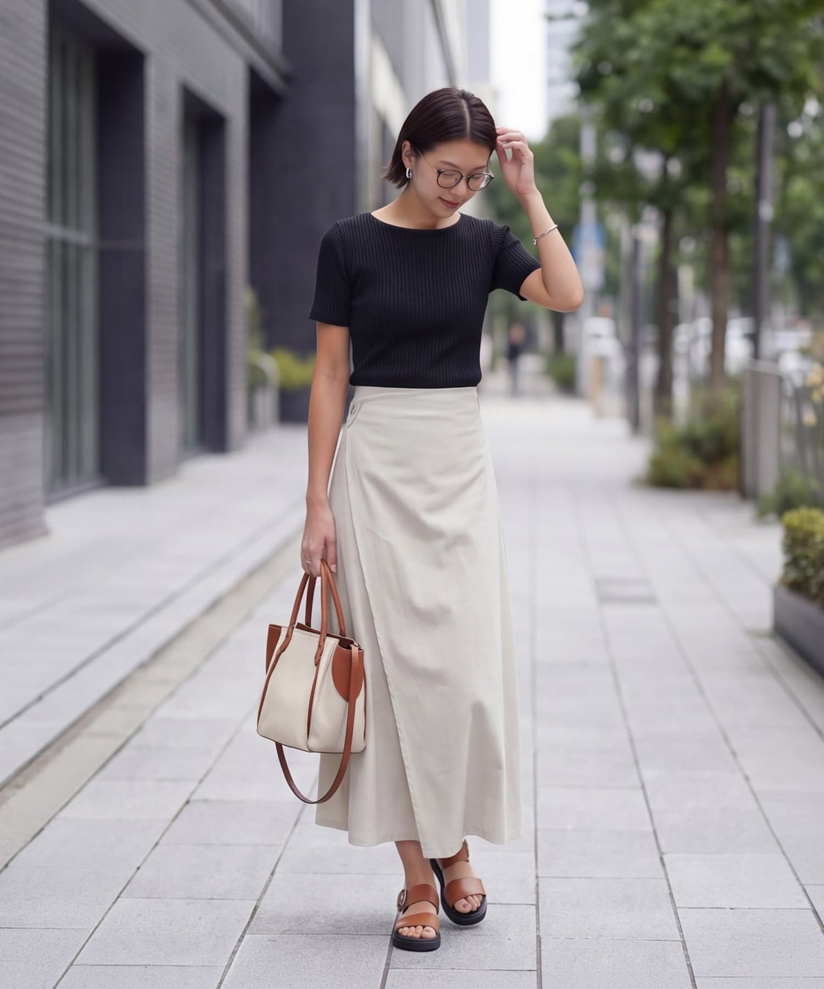 着用イメージ 163cm ブラック